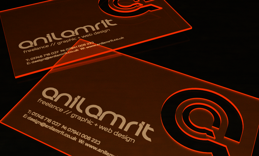 FLURO EDGE ACRYLIC BUSINESS CARDS